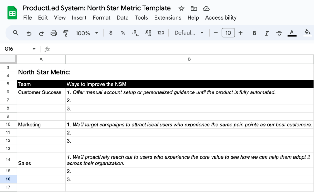 way to improve your north star metric